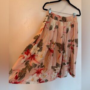 🌸🌺Zara Woman Floral Elastic Waist Midi Skirt🌺🌸